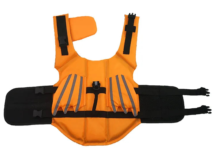Dog Life Jacket Dog Safety Vest Adjustable Preserver with High Buoyancy and Durable Rescue Handle for Small Medium and Large Dog