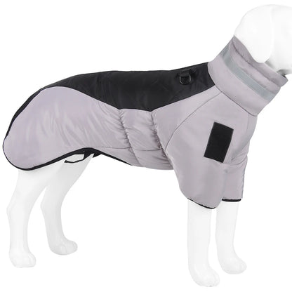High-Neck Warm Jumpsuit for Dogs, Waterproof Dog Overalls, Cotton Blend Coat, Golden Labrador Retriever, Big Dog, Winter
