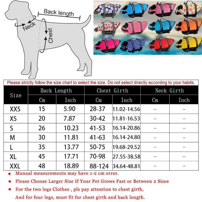 Summer Dog Life Jacket Reflective Adjustable Large Dogs Swimwear Safety Vest Surfing Sailboat Enhanced Buoyancy Pet Lifejackets