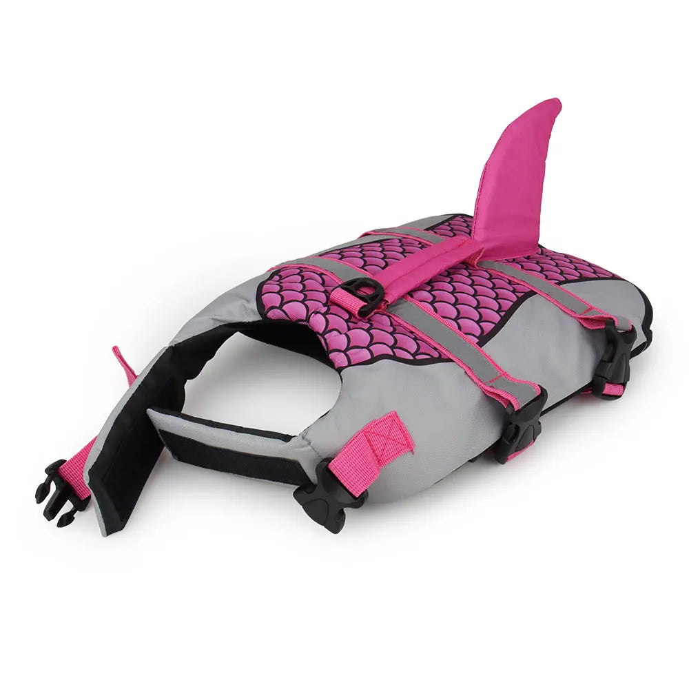 Scales Shark Swim Dog Clothes Pet Life Jacket Vest Harness Pet Swimming Summer Swimwear