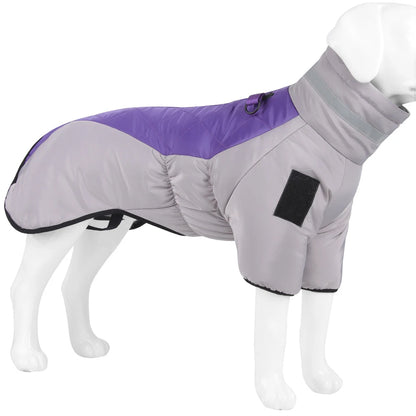 High-Neck Warm Jumpsuit for Dogs, Waterproof Dog Overalls, Cotton Blend Coat, Golden Labrador Retriever, Big Dog, Winter