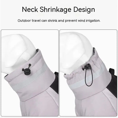 High-Neck Warm Jumpsuit for Dogs, Waterproof Dog Overalls, Cotton Blend Coat, Golden Labrador Retriever, Big Dog, Winter