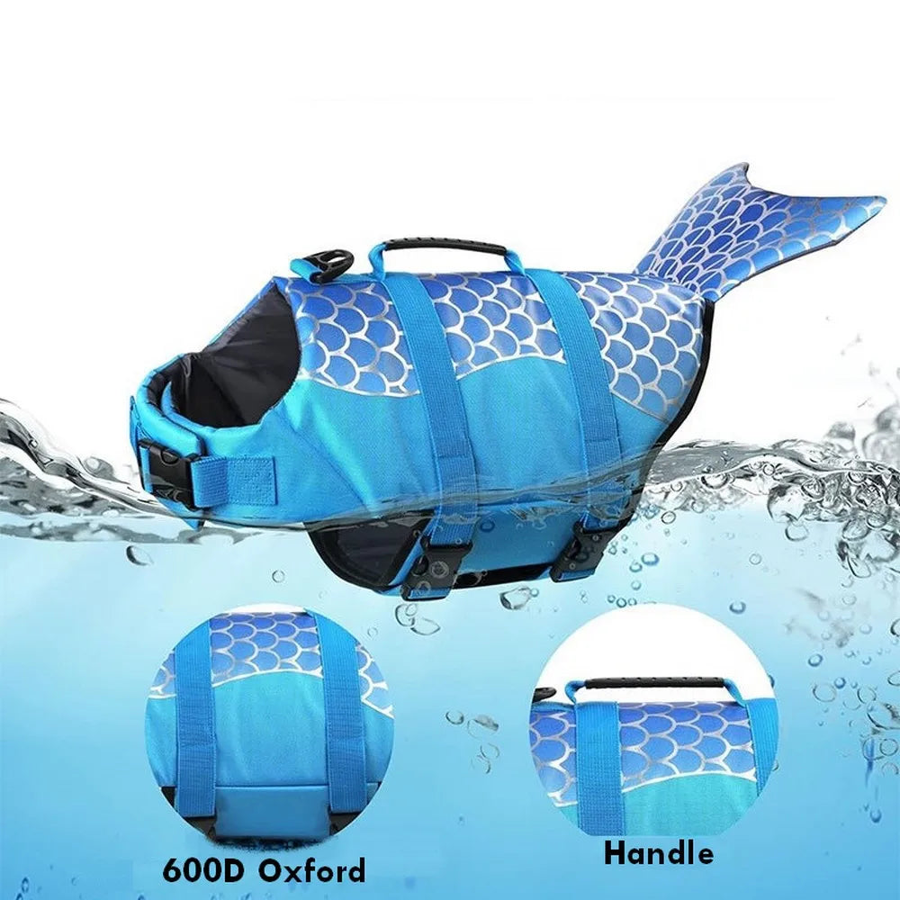 Pet Dog Life Jacket Vest Clothes Life Vest Collar Harness Dog Swimming Summer Swimwear Mermaid Shark Life jacket
