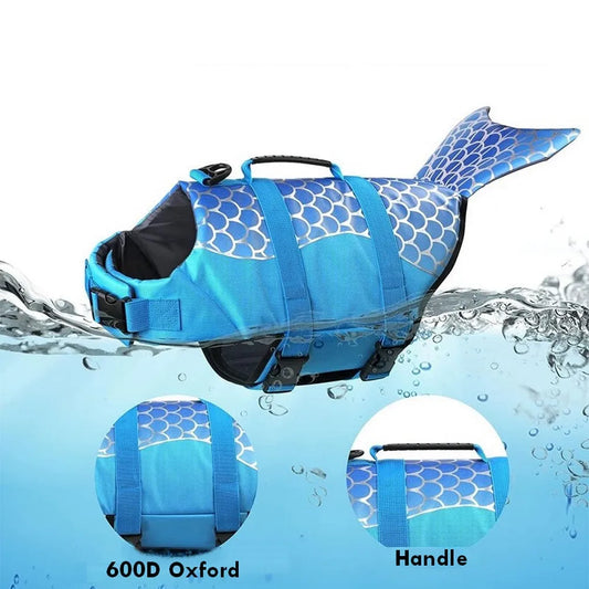 Pet Dog Life Jacket Vest Clothes Life Vest Collar Harness Dog Swimming Summer Swimwear Mermaid Shark Life jacket