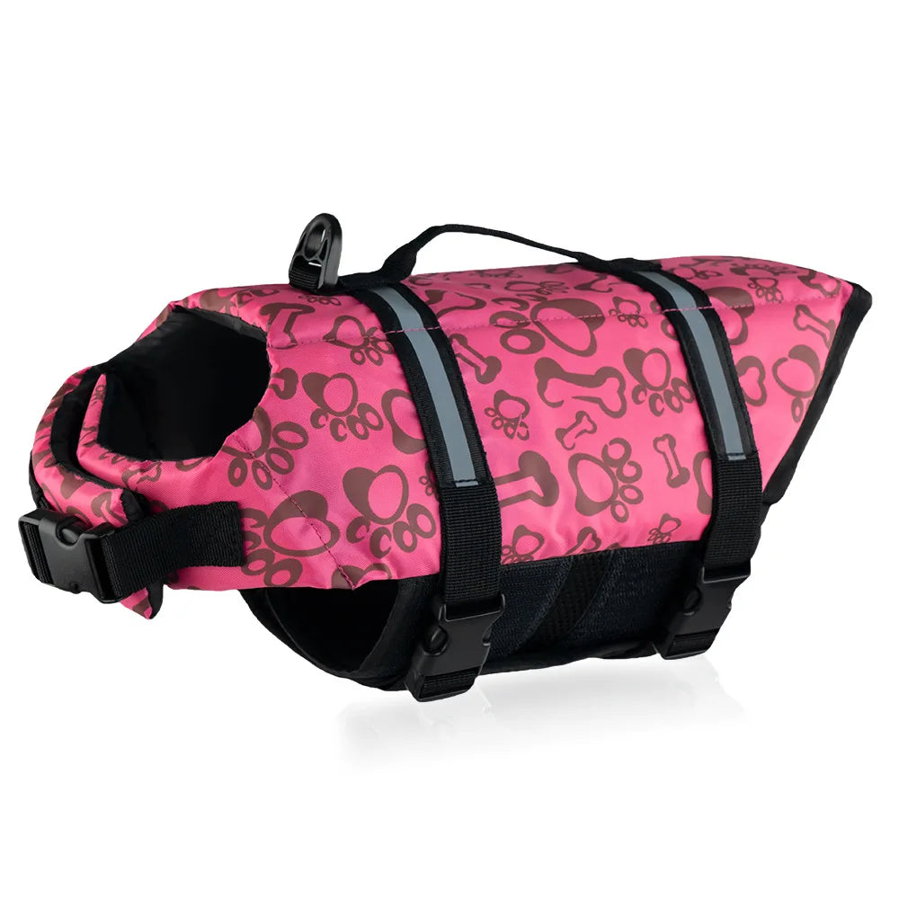 Summer Dog Life Jacket Reflective Adjustable Large Dogs Swimwear Safety Vest Surfing Sailboat Enhanced Buoyancy Pet Lifejackets