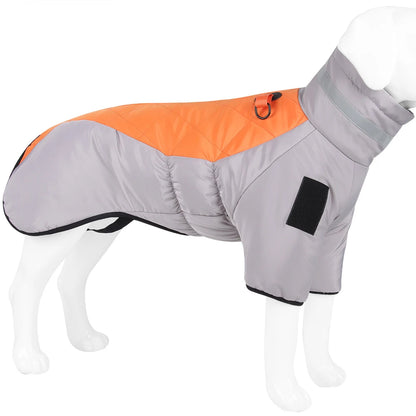 High-Neck Warm Jumpsuit for Dogs, Waterproof Dog Overalls, Cotton Blend Coat, Golden Labrador Retriever, Big Dog, Winter