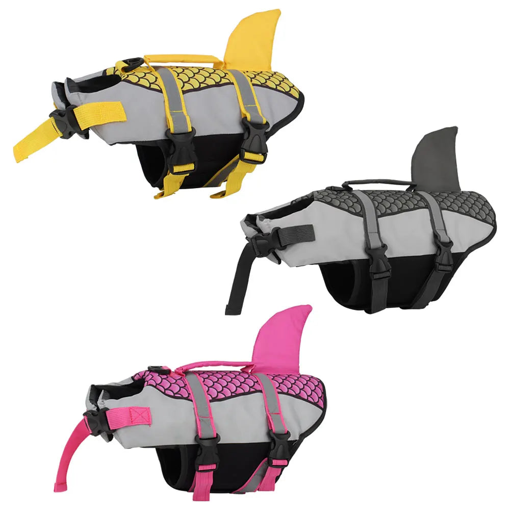 Scales Shark Swim Dog Clothes Pet Life Jacket Vest Harness Pet Swimming Summer Swimwear