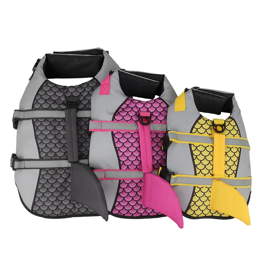 Scales Shark Swim Dog Clothes Pet Life Jacket Vest Harness Pet Swimming Summer Swimwear
