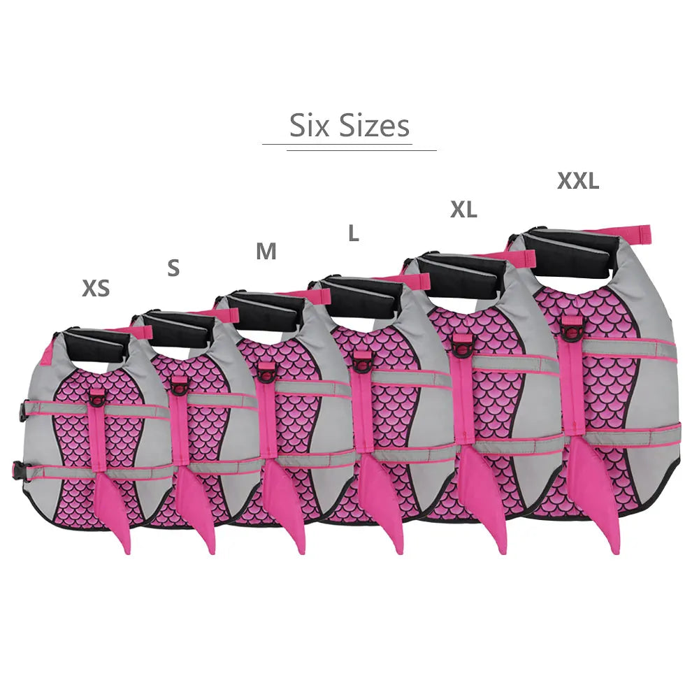 Scales Shark Swim Dog Clothes Pet Life Jacket Vest Harness Pet Swimming Summer Swimwear